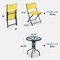 Best Choice Products 3-Piece Patio Bistro Dining Furniture Set w/ Round Textured Glass Tabletop, Folding Chairs